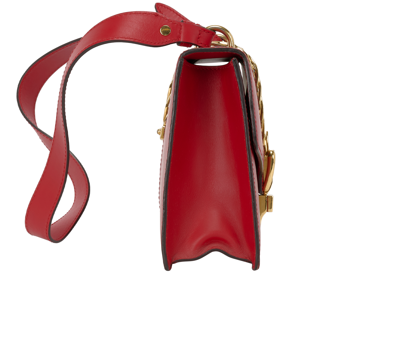 Small Sylvie, &pound;780, Handbags, Red, Leather, Side view